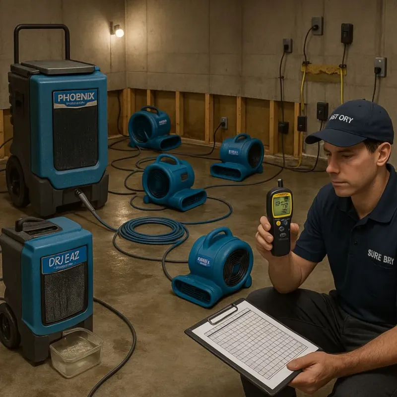Structural Drying and Dehumidification process in Fisher County, TX